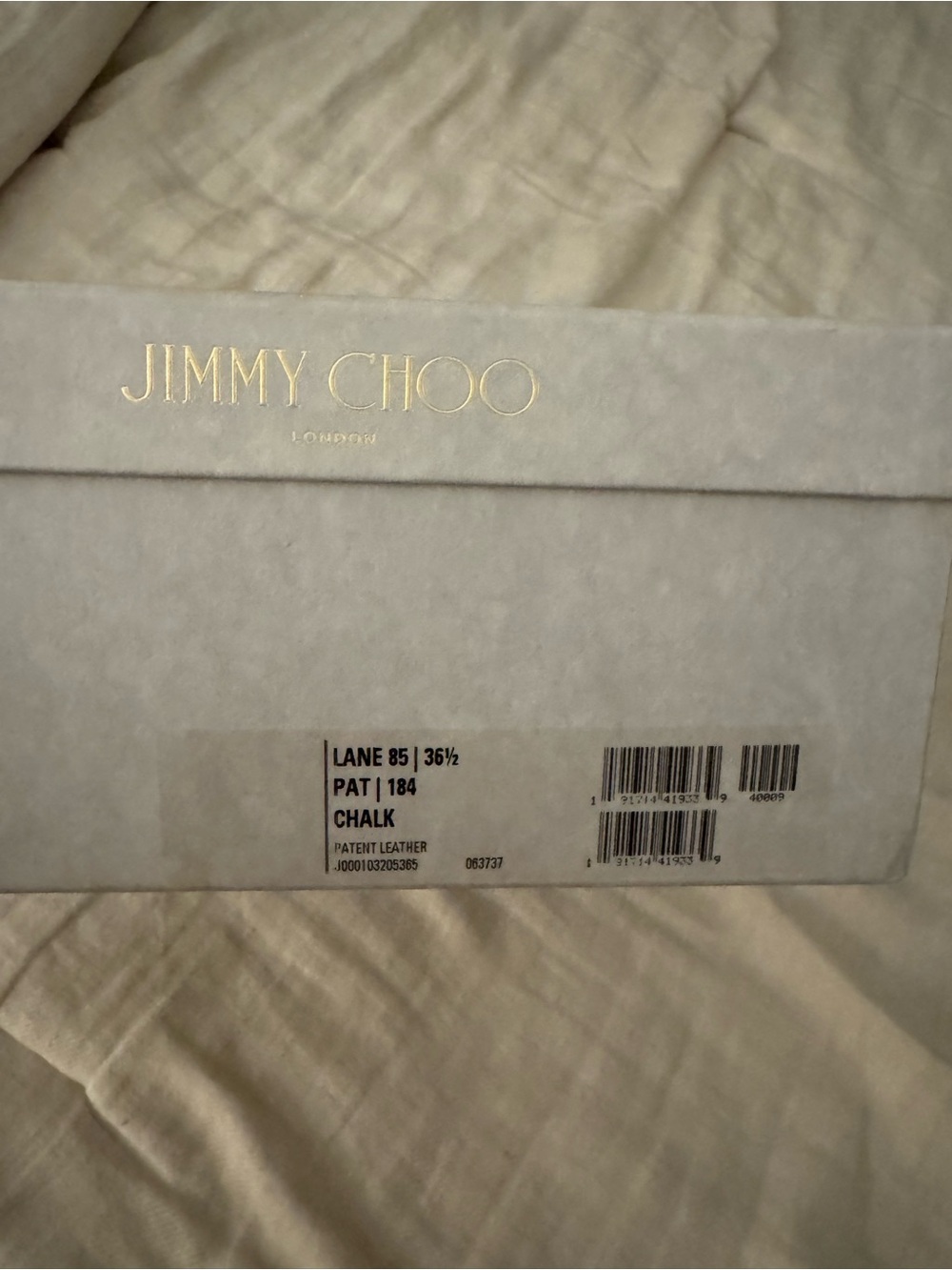 Jimmy Choo Cream Patent Leather Ankle‑Strap Stiletto Heels - Picture 2 of 9